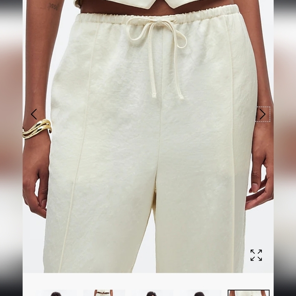 Madewell Pintucked Slim Pull-On Pants in Satin - Picture 5 of 6